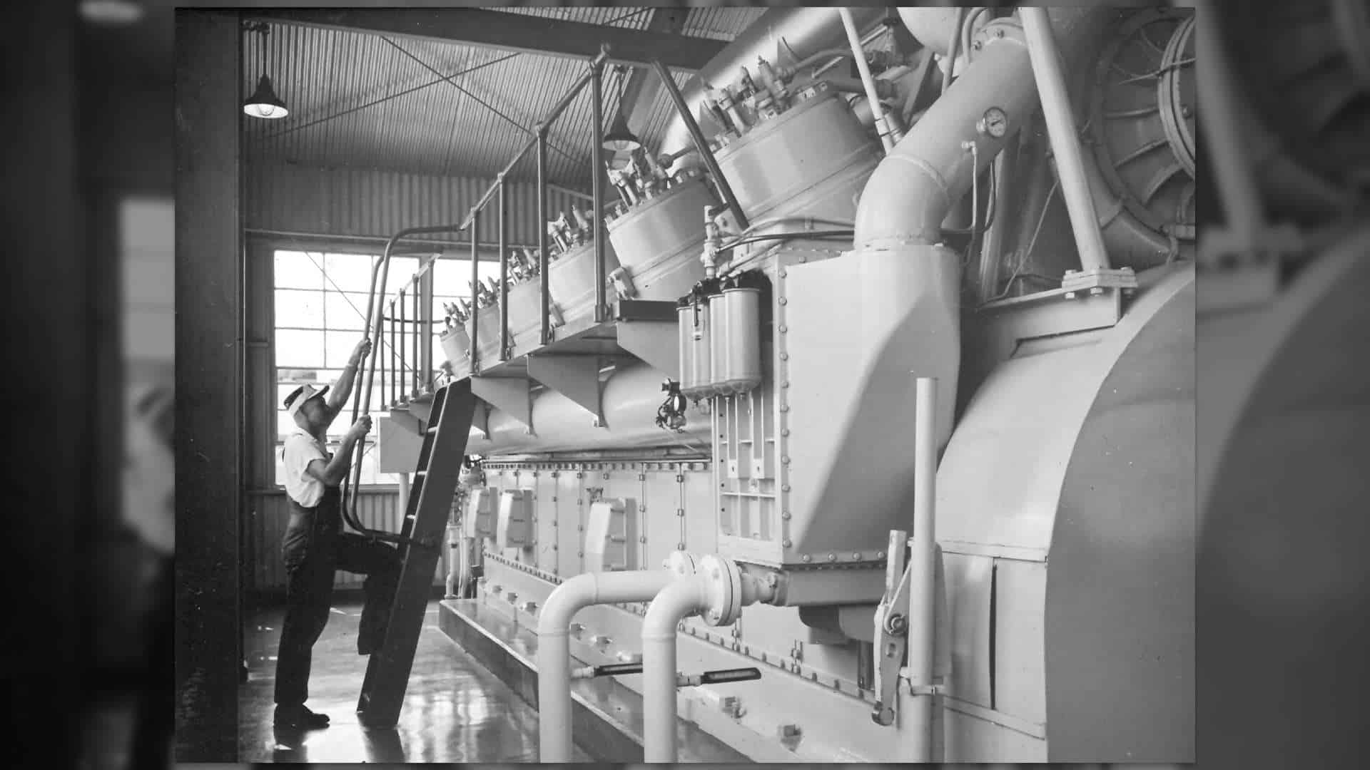 Team member working inside the facility at the Alva Station (July, 1962)