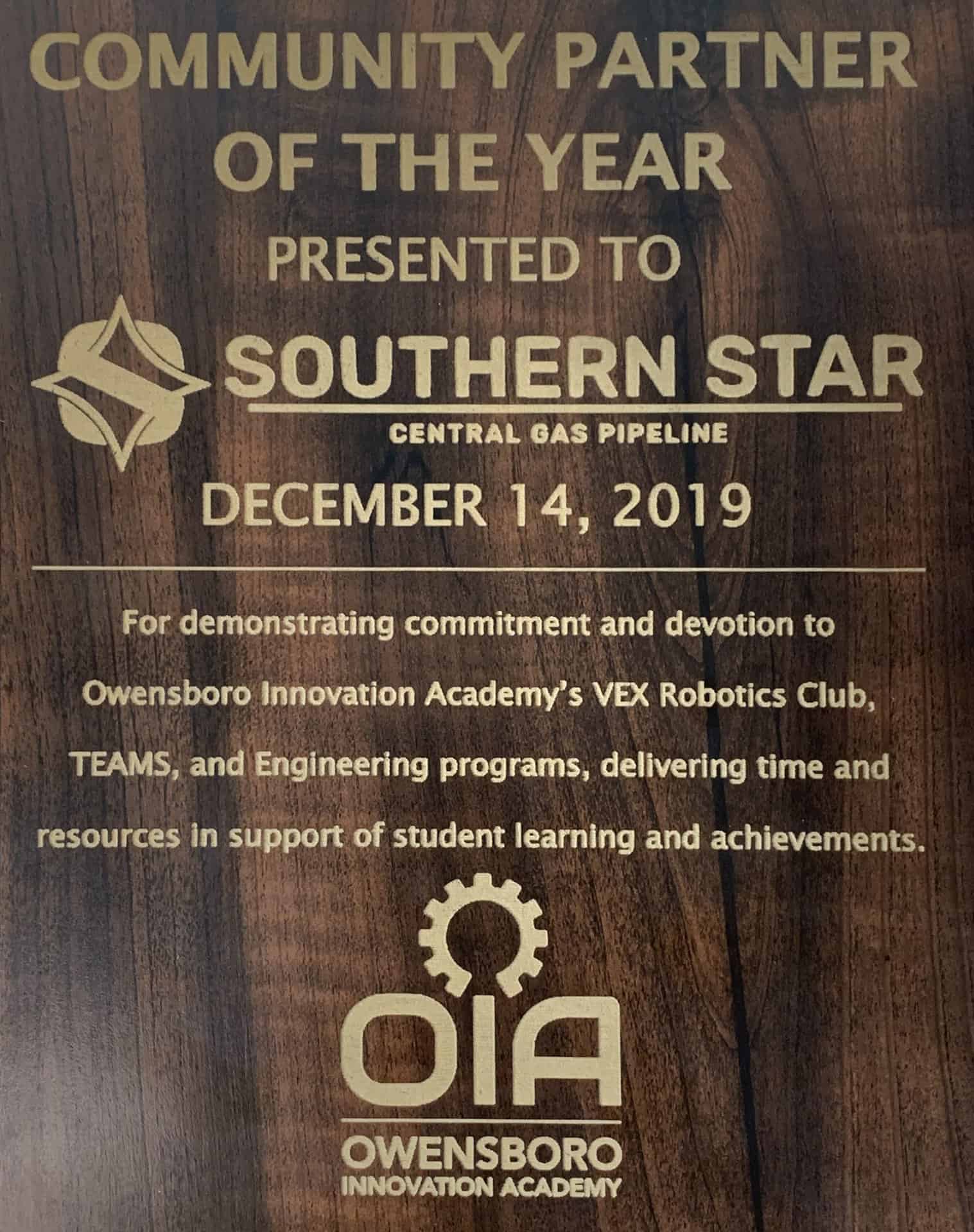 Southern Star honored for supporting student robotics